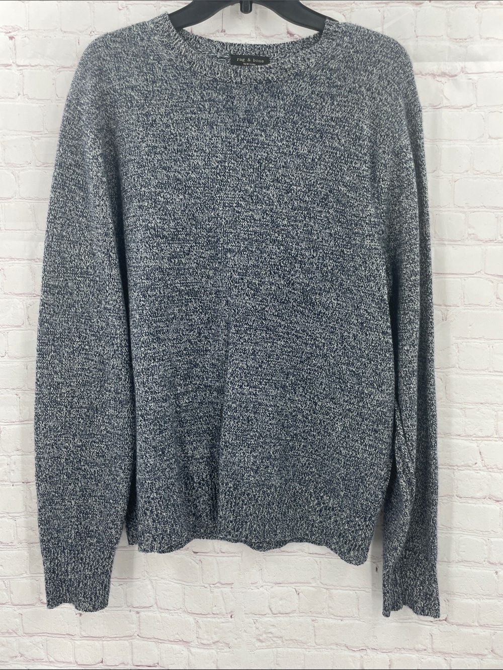 100% Cashmere Rag & Bone Gray Marled Crewneck Sweater Medium Men's Thick